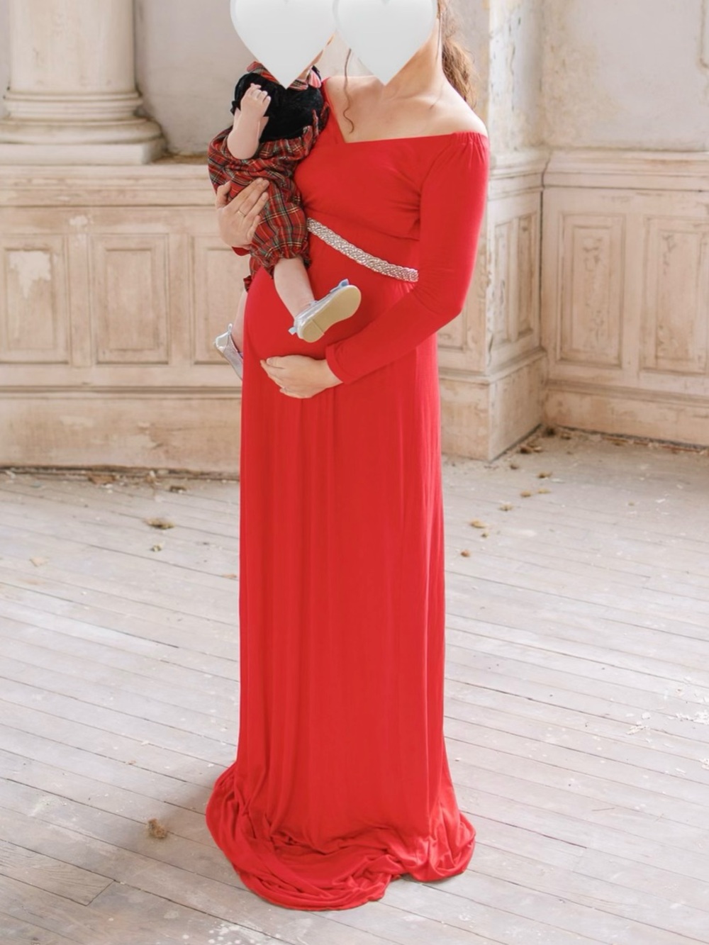 Floor Length Maternity Dress | Red Christmas Lovely